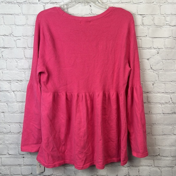 Style & Co Berry Pink Bell Sleeve Sweater Sizes Large & XL - Picture 5 of 5